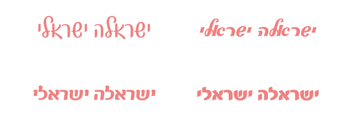 אילוסטרציה לפונטים שונים