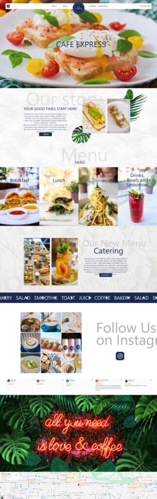 גרסת עיצוב ביניים לדף הבית קפה אקספרס